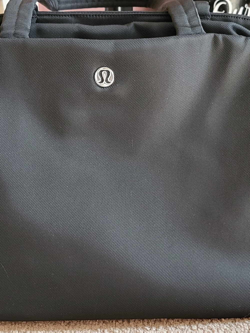 lululemon athletica Black Nylon Tote with Subtle Logo